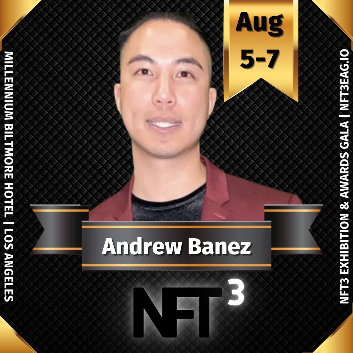 D3GenLabs's tweet photo. Speaker/Board of Advisors announcement!
@andrew_banez
Find Andrew on stage and behind the scenes at NFT3!
Andrew is Co-Founder of San Diego NFT Con.
NFT3 is excited to have Andrew on the team!
Don't forget to follow @NFT3Awards
#NFT3 #NFT #NFTs #NFTCommunity https://t.co/hHK5CvmdSj