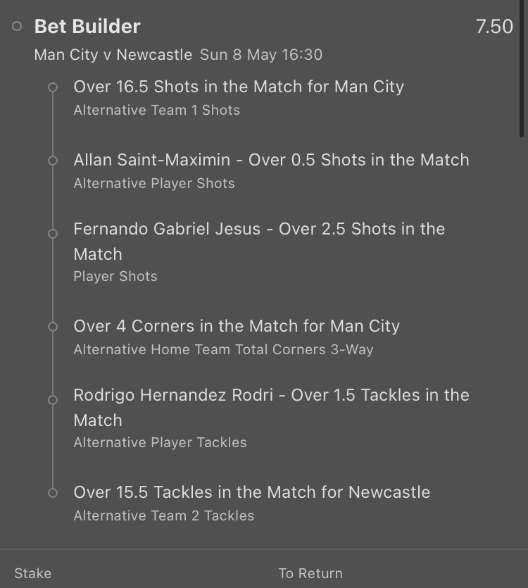 BetBuilder_'s tweet photo. Man City v Newcastle
2/1 &amp; 15/2 🔒 

Man City Corners: 6, 11, 7, 4, 8

Man City Shots: 19, 21, 17, 11, 18

Rodri Tackles: 2, 2, 1, 1, 2

Jesus shots: 2, 6, 4, 2, 1, 3, 3

Saint-Maximin shots (top 10): 1, 1, 4, 1, 5, 1, 1, 1

Newcastle tackles:19, 15, 18, 26, 11

Good Luck 👊 https://t.co/chxHG6lJA3
