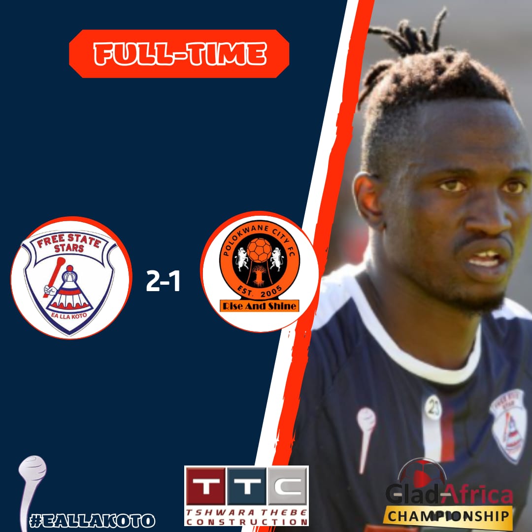 FSStarsUpdate's tweet photo. 🔴 F U L L - T I M E⚪

Free State Stars 2-1 Polokwane City

#GladAfricaChampionship #eallakoto #RedArmy #FSStars #KotoBrand https://t.co/fyljJpUp7r