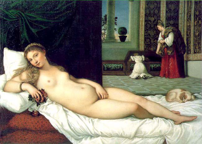 lyssathinks's tweet photo. @PsychicCancer @writtenbyirene Btw, this painting is directly inspired by Titian’s “Venus of Urbino” (c. 1532). You can see quite a few parallels between the two. The title “Olympia” also directly refers to the strict standard of mythological nudes. Manet was deliberatelybreaking this standard to prove a point https://t.co/jtHLylyHVe