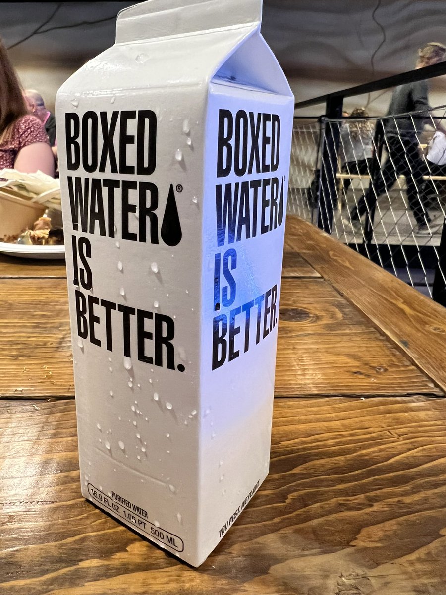 geoffnokc's tweet photo. Supposedly this is better water. #betterplanet #boxwater https://t.co/5pZsqevnrs