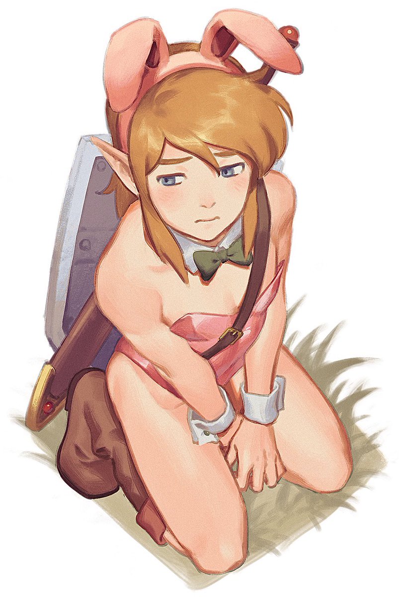 リンク(ゼルダの伝説) 「女装注意 ピンクバニ〜の勇者描きました👯‍♀️ 」|米のイラスト