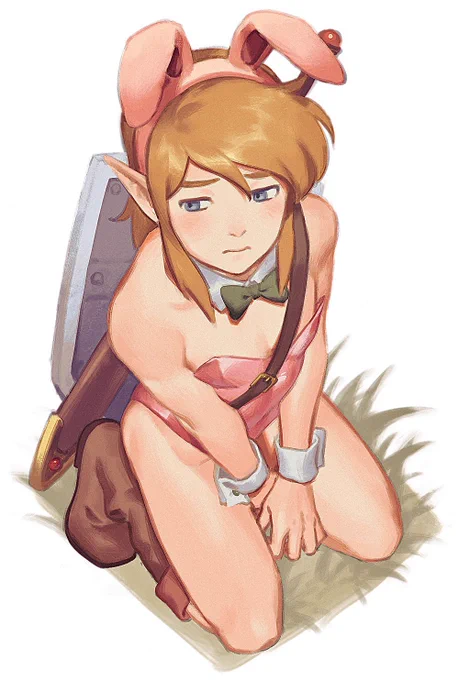 女装注意 ピンクバニ〜の勇者描きました👯‍♀️ 