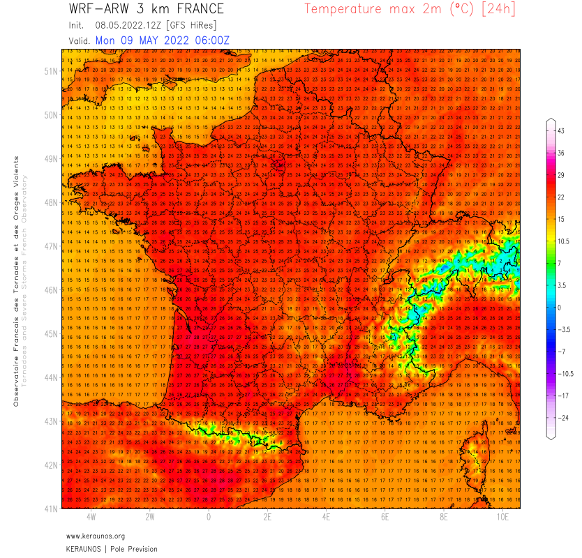 La chaleur se met en place en ce début de semaine avec plus de 25°C sur bon nombre de régions et jusqu'à 30°C possibles dès mardi sur le sud de l'#Aquitaine.
La semaine sera estivale, avec des #orages a priori peu organisés possibles entre mercredi soir et vendredi. 