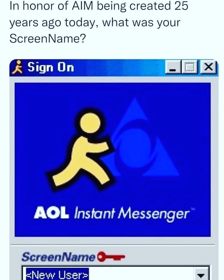 goolander91's tweet image. goo91—
 #aol #screenname #instantmessenger  #aolinstantmessenger