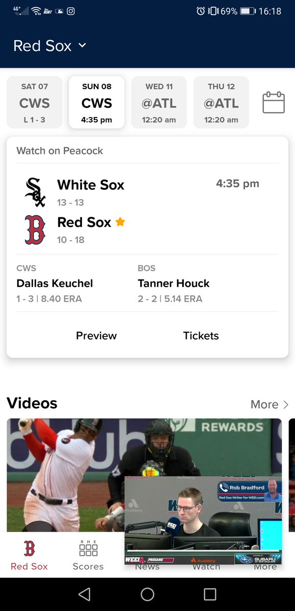 Hey <a href="/MLB/">MLB</a> <a href="/RedSox/">Red Sox</a> I know it's early over there but can someone give us the audio button to the game please? Would like to listen to <a href="/SoxBooth/">WEEI Red Sox Network</a> on weei since we don't get Peacock here in UK. Lucky I can listen to pregame on twitch. That will end soon though.