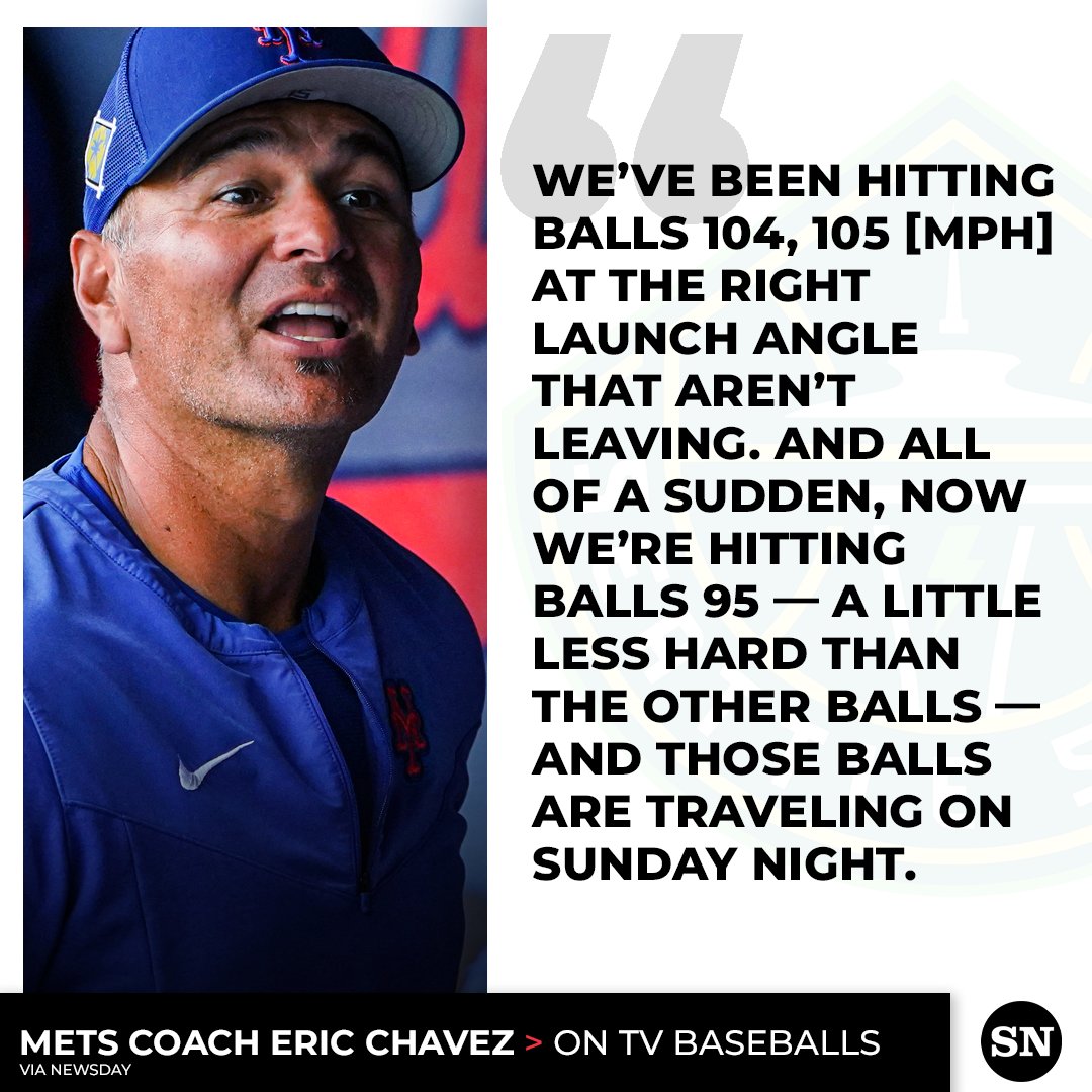 The Sporting News on X: Mets hitting coach Eric Chavez says players have  suggested there are juiced baseballs being used on nationally televised  games 👀  / X