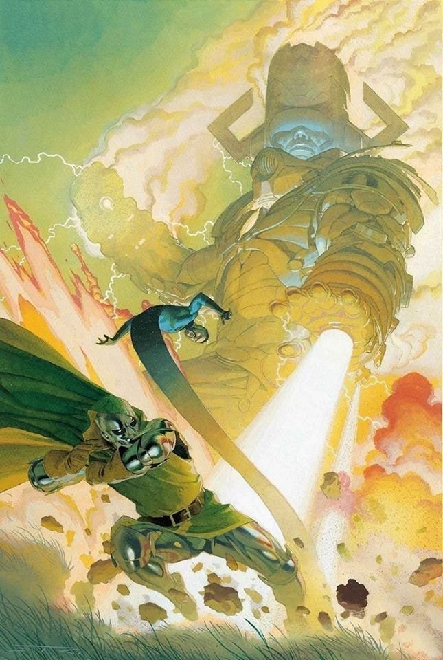 theaginggeek's tweet photo. Galactus vs. Doctor Doom and Reed Richards by Esad Ribic 
#Galactus #DrDoom #MrFantastic https://t.co/bKgcsenDIe