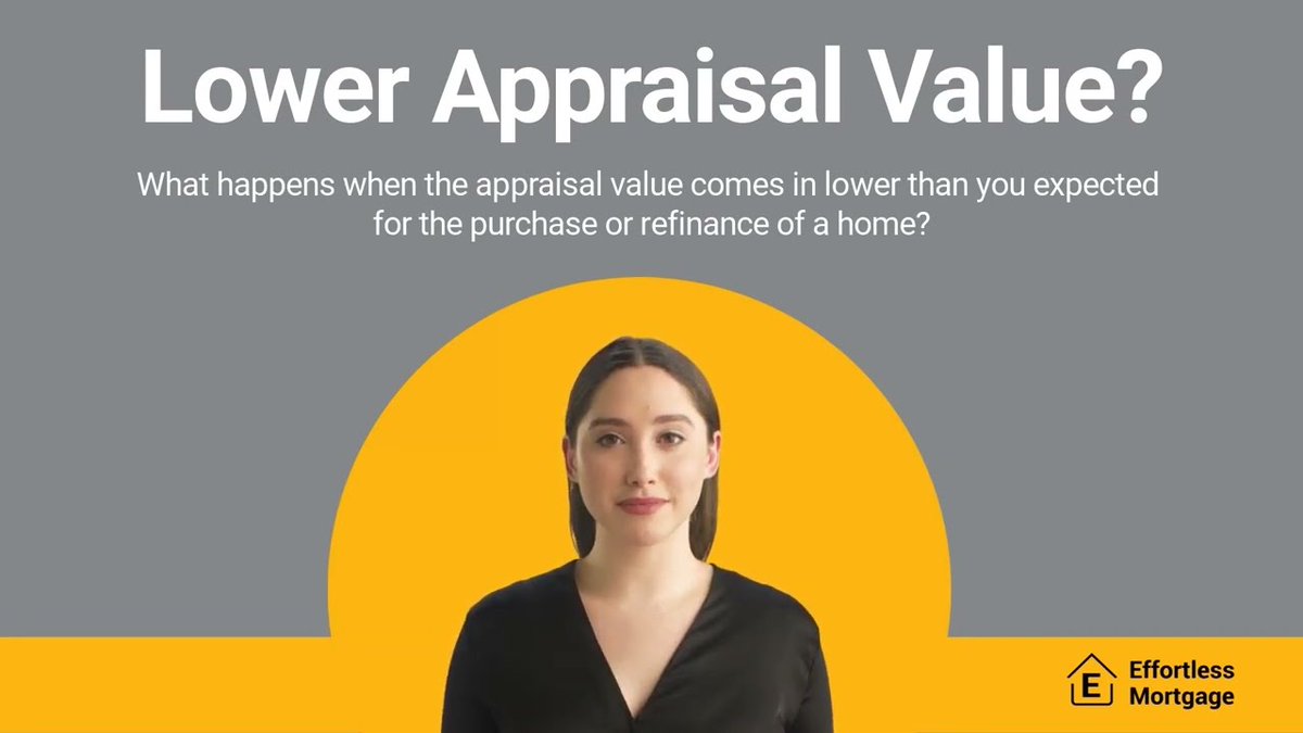 EffortlessMort1's tweet photo. What happens when the home APPRAISAL VALUE comes in LOWER when purchasing or refinancing a home?

The Effortless Mortgage addressed this in a short video to help you navigate and understand what to do. 

Link: https://t.co/pQh55q1Yx2

#appraisalvalue #mortgage #realestate https://t.co/pY5J7KBBJm