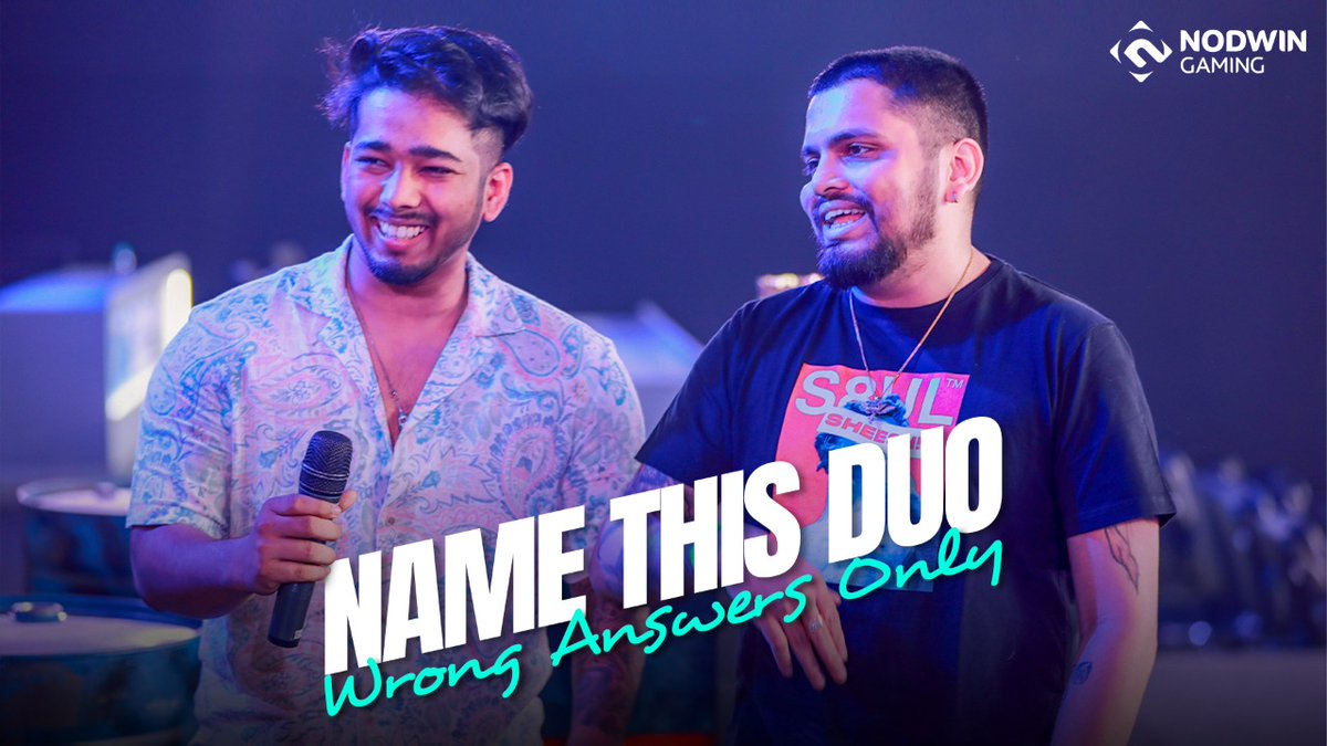NodwinGaming's tweet photo. 'Sunday Wrong Answers' are back���🙈 Time to name your favourite duo😎 from #BackToLAN memories👇

#namethisduo #wronganwersonly #LAN #gaming #esports https://t.co/E4Va0iirlO