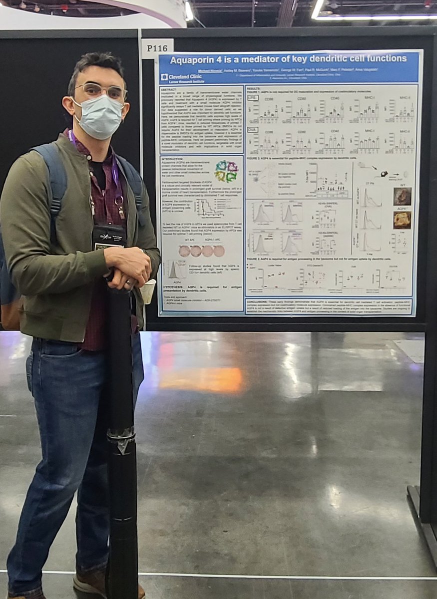 Another hype train here at #AAI2022! Come and meet @MikeNicosia87 at poster P116 and find out how aquaporin 4 regulates DC function! Also don't miss his talk at 5pm about the role of LAG3 in kidney transplantation!