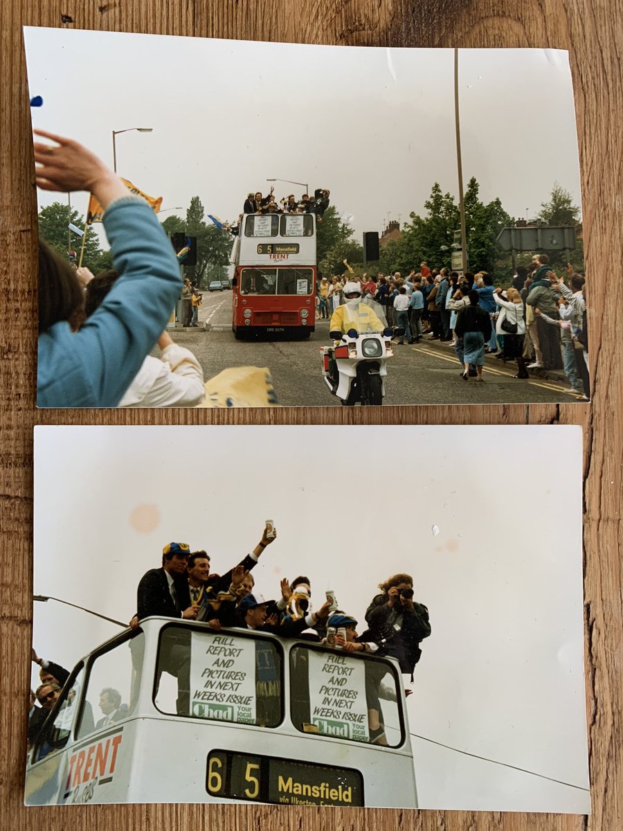 watko's tweet photo. Found these pictures today I took outside the Oaktree in 1987. Wonder whether these scenes will be repeated soon @mansfieldtown #stags #mansfieldtown #playoffs #league2 #freightrovertrophy COYS https://t.co/sMOanNNGY1