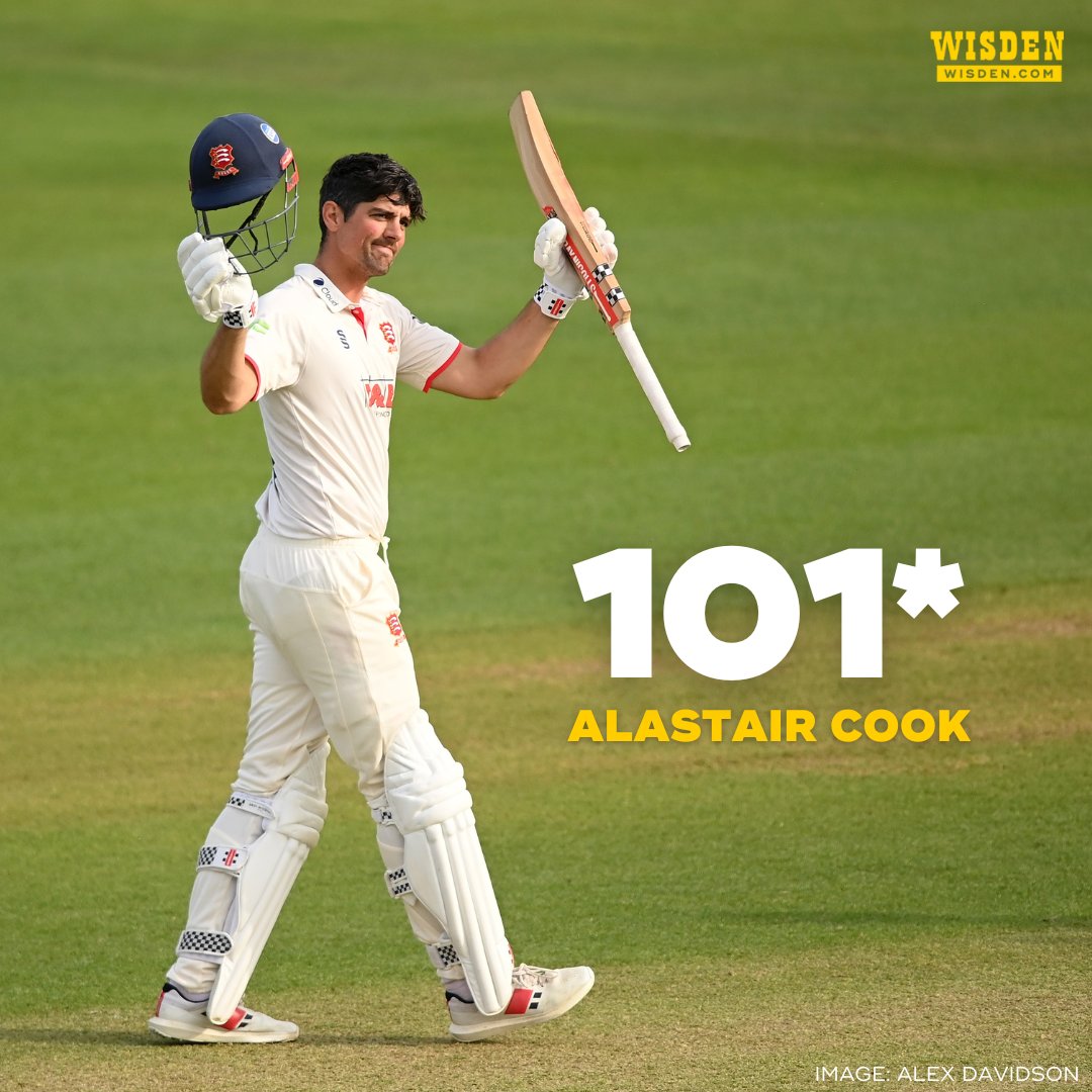 WisdenCricket's tweet photo. ANOTHER century for Sir Alastair Cook - the 72nd of his first-class career 💯

It's the first time he's ever scored two centuries in the same game 🤯

#CountyCricket2022 https://t.co/vaRTTw4Go3