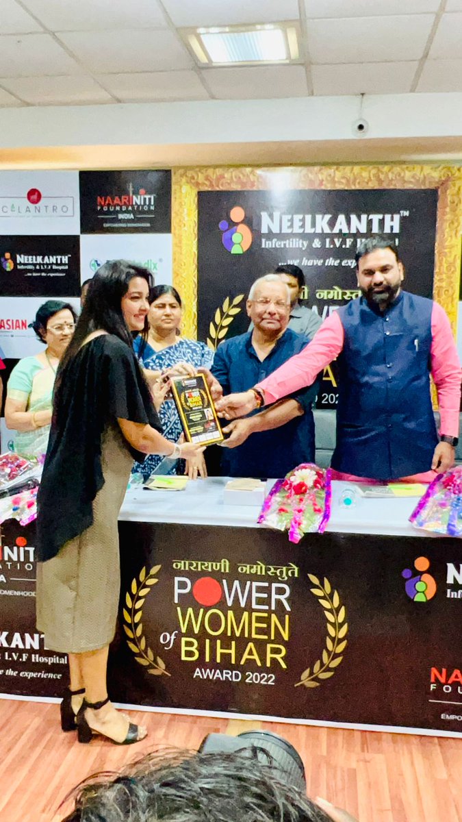 BrandRadiator's tweet photo. A remarkable achievement by our #PowerPuffCEO @HimaniMish, which brings us great pride as she receives the award “POWER WOMEN OF BIHAR 2022” on MOTHER'S DAY 2022 from Hon'ble Dy. CM Bihar, Sri @tarkishorepd & Shri @SMCHOUOfficial, Hon’ble Minister for Panchayati Raj, GoB. (1/2) https://t.co/MCKtJDP5yZ