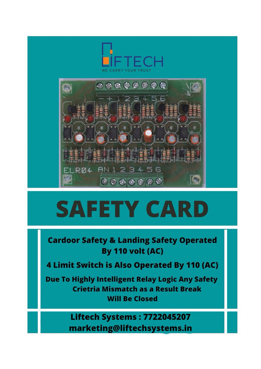 LiftechS's tweet photo. •Safety card

#liftech #liftechsystems #elevator #elevatorparts #lifts #liftparts #businesspassion #hustle #learn #education #startup #Inspiration #Motivated #SuccessQuotes #MotivationalQuotes #Millionaire #work #office #Entrepreneurship #business #Jobs https://t.co/SmnISx330f