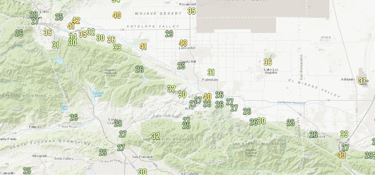 NWSLosAngeles's tweet photo. Winds are gusting into the low 40s over portions of the Antelope Valley and foothills, esp near passes. #socal #windupdate #cawind #antelopevalley https://t.co/DyxXuSS49P