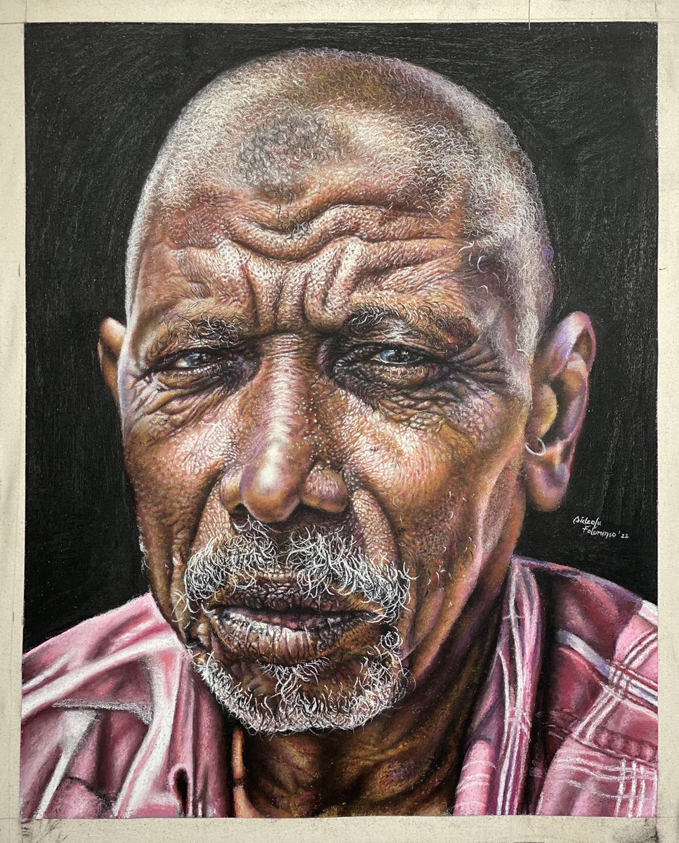 FolorunsoDideO's tweet photo. Hello Twitter, this is a drawing done with Pastel and charcoal on Canvas. Kindly like and retweet.

Title: Orun L’oju Agba

The Sun shines on the good, the bad and the ugly too.

#pastels #realism #charcoal #rembrandt #derwent #fabercastell #ArtistOnTwitter #art #sun #oldman… https://t.co/DnxB7v4zMr
