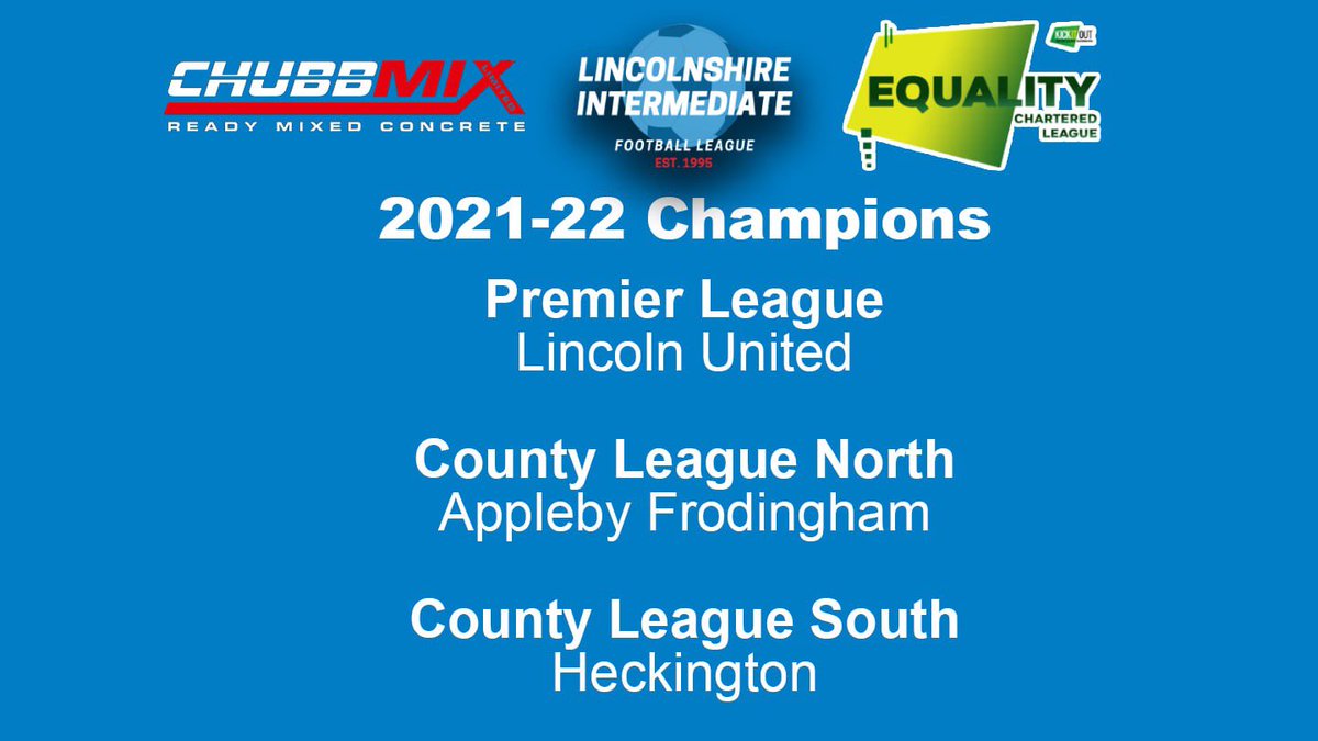 LIFLU18s's tweet photo. 🎉 CHAMPIONS 2021-22 | Massive congratulations to Lincoln United, who took the Premier League title, Appleby Frodingham who were winners of the County North league and Heckington who emerged on top of the County South league this season.

Posts sponsored by Chubbmix. #LIFL https://t.co/H54WlXMFID