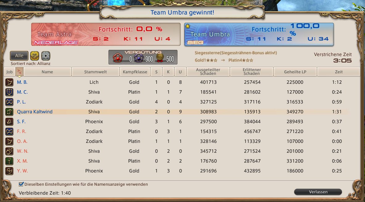 quarrakaltwind's tweet photo. Flawless Victory und Saison-Ziel für mich erreicht! Auch wenn es "nur" Platin ist.
Vielmehr wundert es mich selber, dass es eine gänzlich andere Klasse ist als geplant.

#ffxiv #FF14 #pvp #crystalineconflict #endwalker #shadowbringer #arenapvp https://t.co/PmF6QSiHoQ