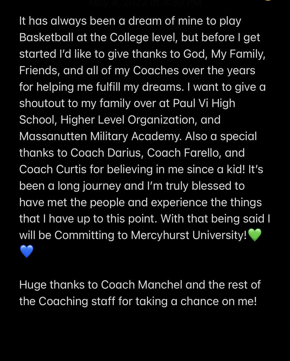 COMMITTED‼️ #AG2G    <a href="/HurstMBBall/">Mercyhurst Men's Basketball</a> <a href="/PVIHoops/">PVI Boys Basketball</a> <a href="/MMAPGBasketball/">Massanutten PG Hoops</a> <a href="/HigherLevelAAU/">Higher Level Basketball Club | AAU</a>