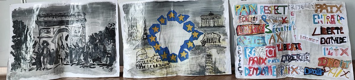 CollegeHDunant's tweet photo. Mmes CHARPIGNON et NASR (Éducation Musicale) et M. DEVAUREIX (Arts Plastiques). 
Des scènettes, des réalisations artistiques et des Chants (Marseillaise et Hymne européen) pour accompagner cette célébration #Devoir de mémoire. https://t.co/UafdGpTpNZ