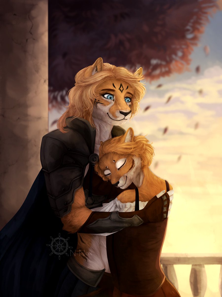 Be sure to give your mum an adoring hug today.  May never know when the next one will be the last.  
A beastly hug meant for a Beast Mom. 🦁🧡
Art from the lovely N-Nox
