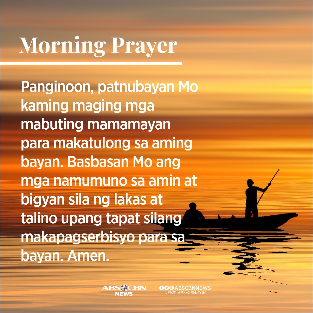 ABSCBNNews's tweet photo. Panginoon, patnubayan Mo kami sa aming pagboto ngayong araw. 🙏 https://t.co/Fumyw0KPoZ