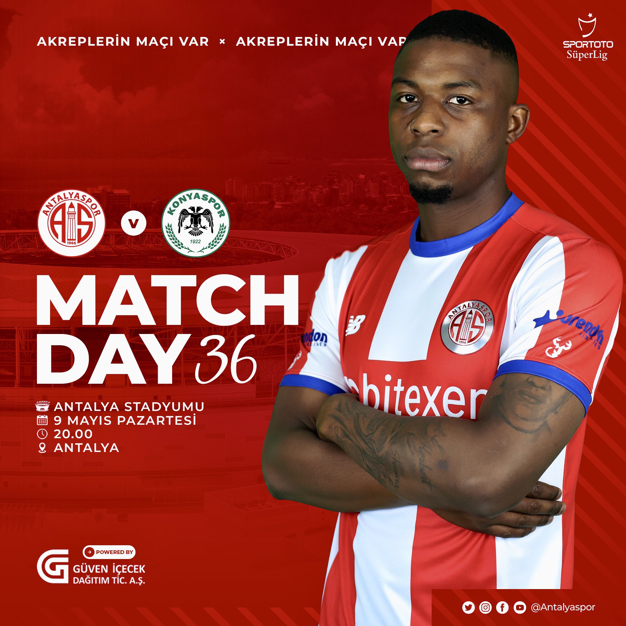 Antalyaspor'un Konyaspor maçı için hazırladığı görsel