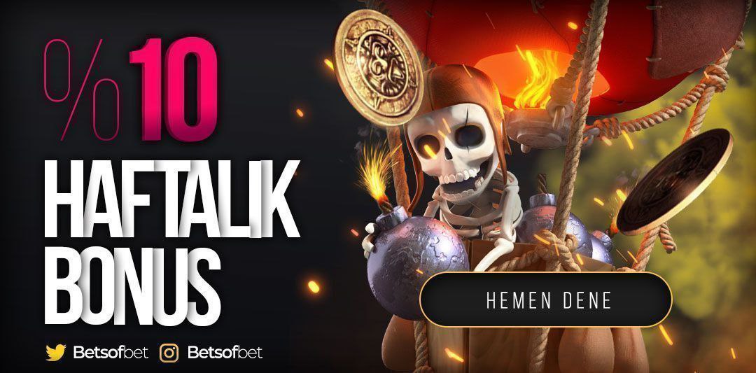 🤗🤗 HER PAZARTESİ %10 HAFTALIK KAYIP BONUSU !! 

😎😎 HAFTALIK %10 KAYIP BONUSUNUZU CANLI DESTEK HATTIMIZDAN İSTEMEYİ UNUTMAYIN!

👉 %25 ANLIK KAYIP BONUSUNA EK %10 HAFTALIK KAYIP BONUSU BETSOF'DA !!