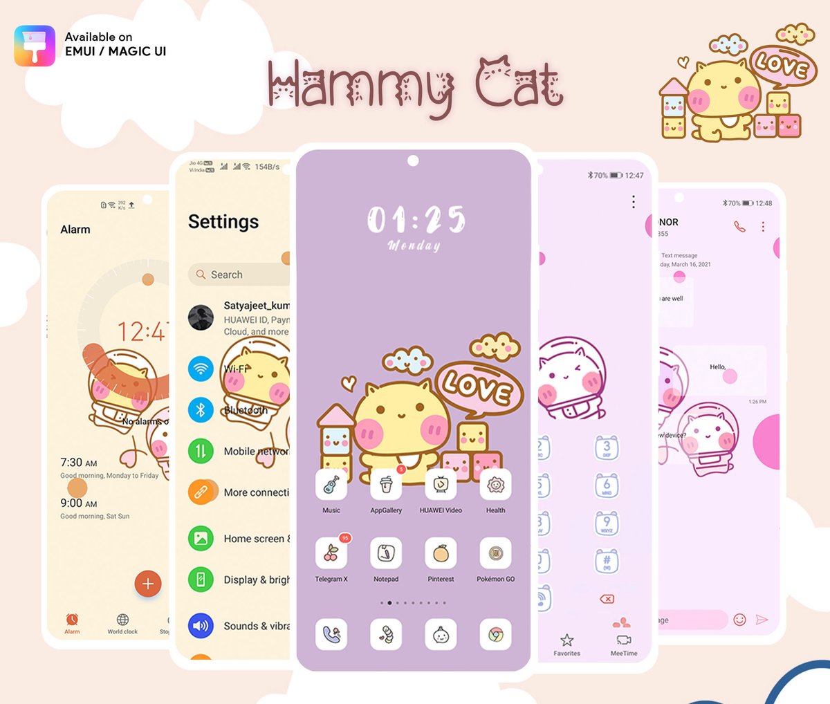 emui_themes's tweet photo. Hammy Cat EMUI 11/10 | Magic Ui 3/4/5 | Harmony OS Theme 🥰🥰
😍😍 Get It Now 😍😍
Download Theme - https://t.co/noybKIHfsU
#emui #HarmonyOS #emuithemes #magicuithemes #honorthemes #huaweithemes #emui10themes #magicui4themes #emui11 https://t.co/bwSGtx0cbU