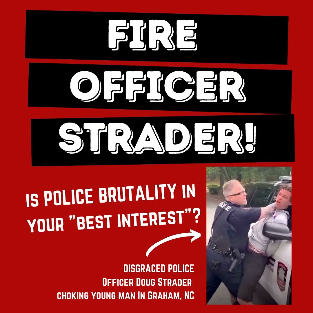 DownHome_NC's tweet photo. Community members in #GrahamNC are headed to the City Council Meeting on Tuesday evening to tell their representatives that Graham deserves better than Officer Strader!
#Graham #policeaccountability #firestrader https://t.co/kqcjV6PT7c