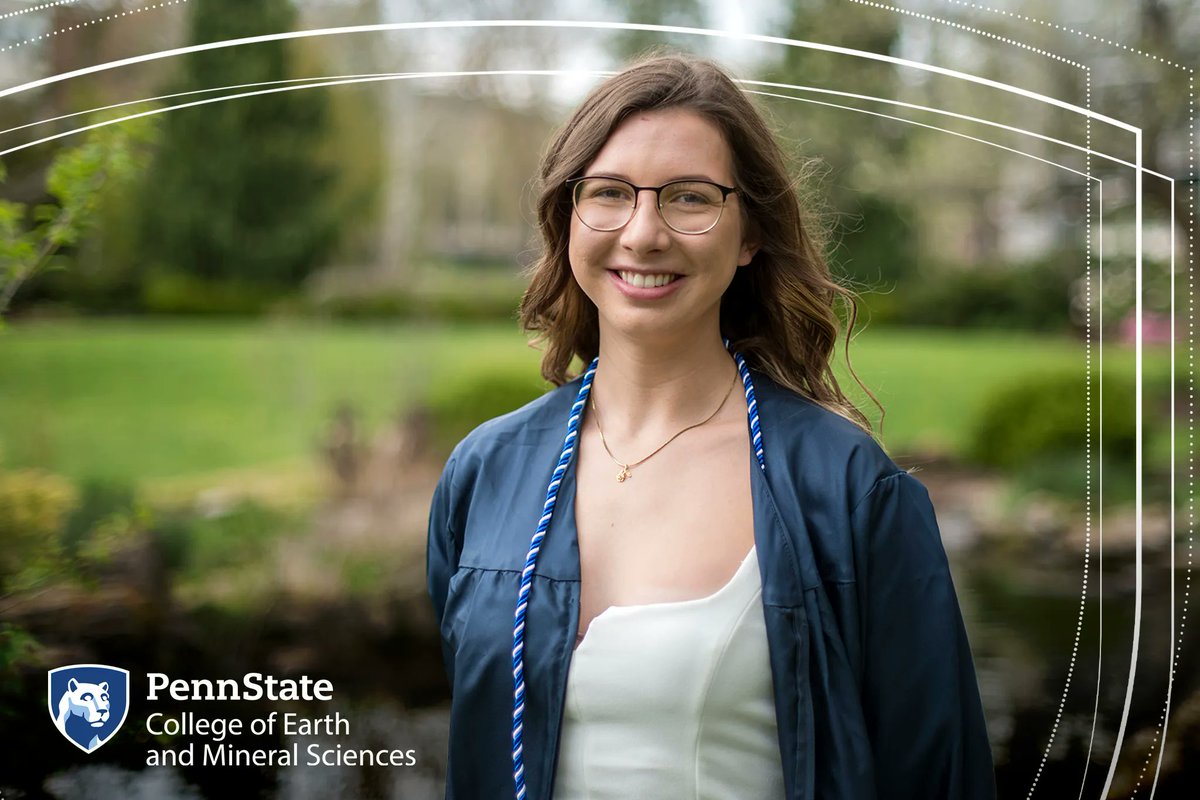 PSUEMS's tweet photo. This weekend, we said goodbye to great students like our science honor marshal Katie Kohlman. After earning her degree in @psumeteo, she is pursuing a Ph.D. in physical oceanography at the University of Washington’s School of Oceanography. #emsgrad #psugrad #psu22 https://t.co/so7zN5daAg