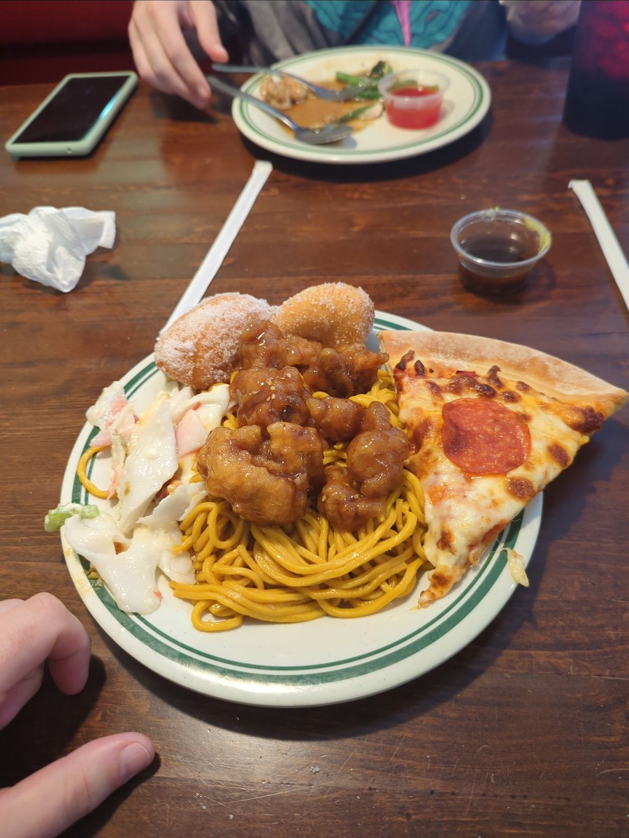cprof06's tweet image. Individually, none of the food on this plate could really be considered American. Buuuuutt when you put all of them on the plate at that same time you get the most quintessential American thing of all time and I think that's really beautiful.