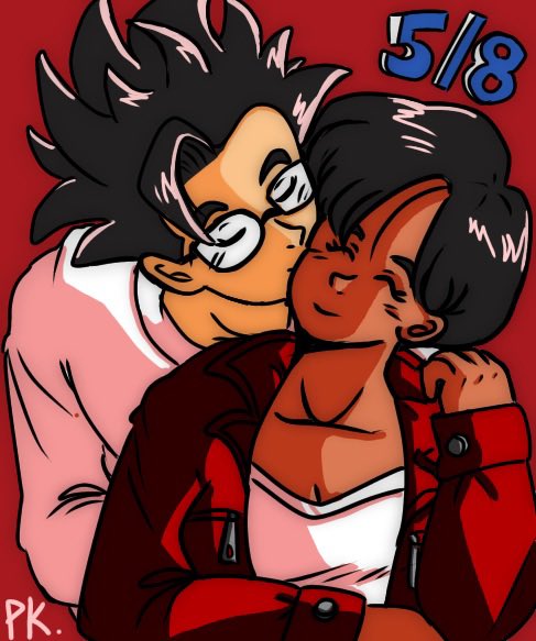 poukimart's tweet photo. happy #GohanDay / #悟飯の日!!

small cheek kiss for his wife (considering it’s also mother’s day too, huh) https://t.co/GHOEOQJlGc