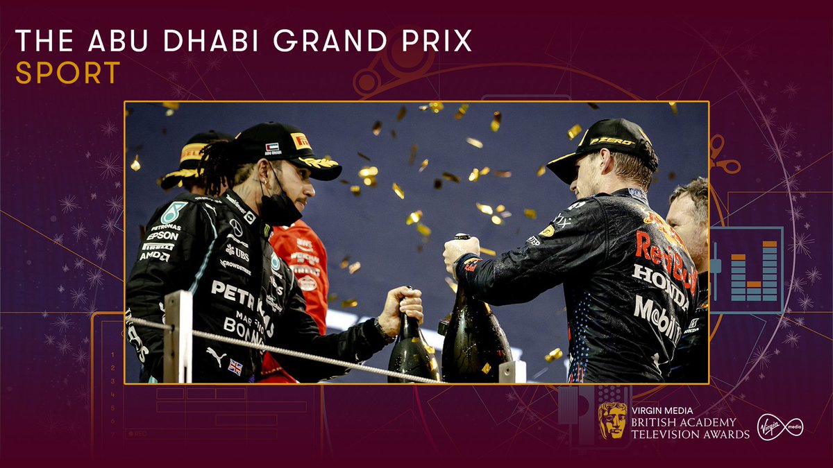 BAFTA's tweet image. The BAFTA for Sport goes to The Abu Dhabi Grand Prix #VirginMediaBAFTAs
