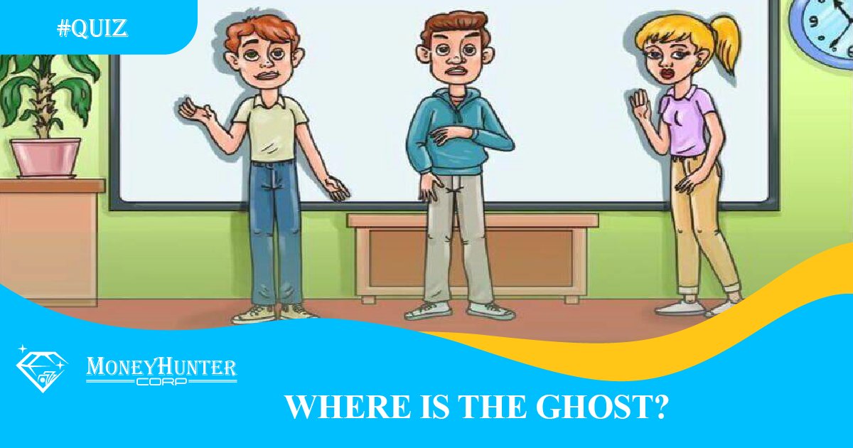 MoneyHunterCorp's tweet photo. 😱A ghost has been haunting the hallways of this school for ages.
🖼️After taking this picture in a classroom, one of the students realized that they caught it on camera! 
📸Can you spot the ghost in the picture above? 
❓Hint: look for unusual details to identify the ghost. https://t.co/XPfsn1E6h2