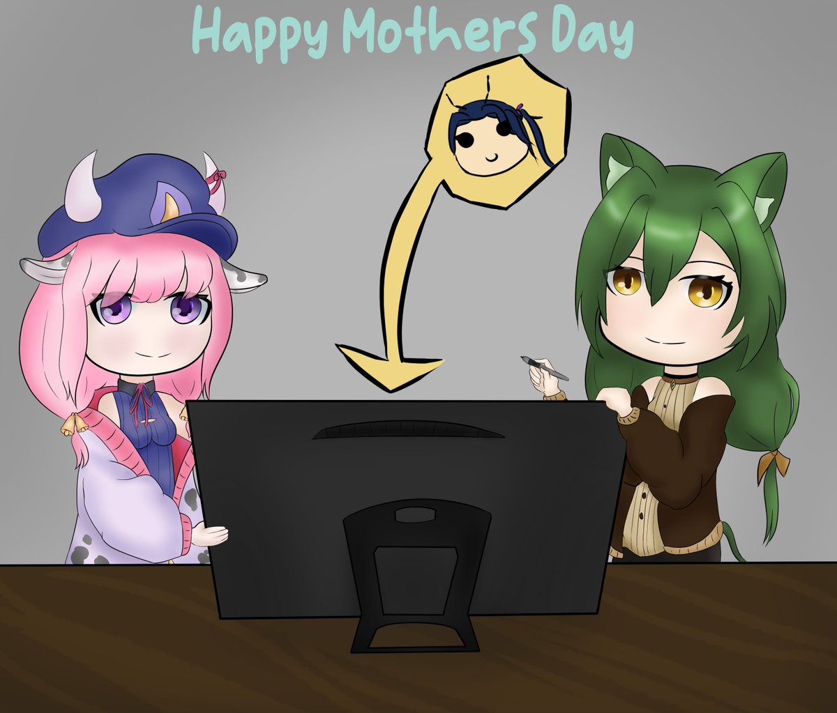 BludbugVT's tweet photo. Happy Mother's Day! Let's not forget those amazing vtube mamas too! ❤️Thank you @devilishmilk and @Yannapii for being the best mamas out there~ 
#devilishillust #yanaillust https://t.co/ARB6xirNnJ