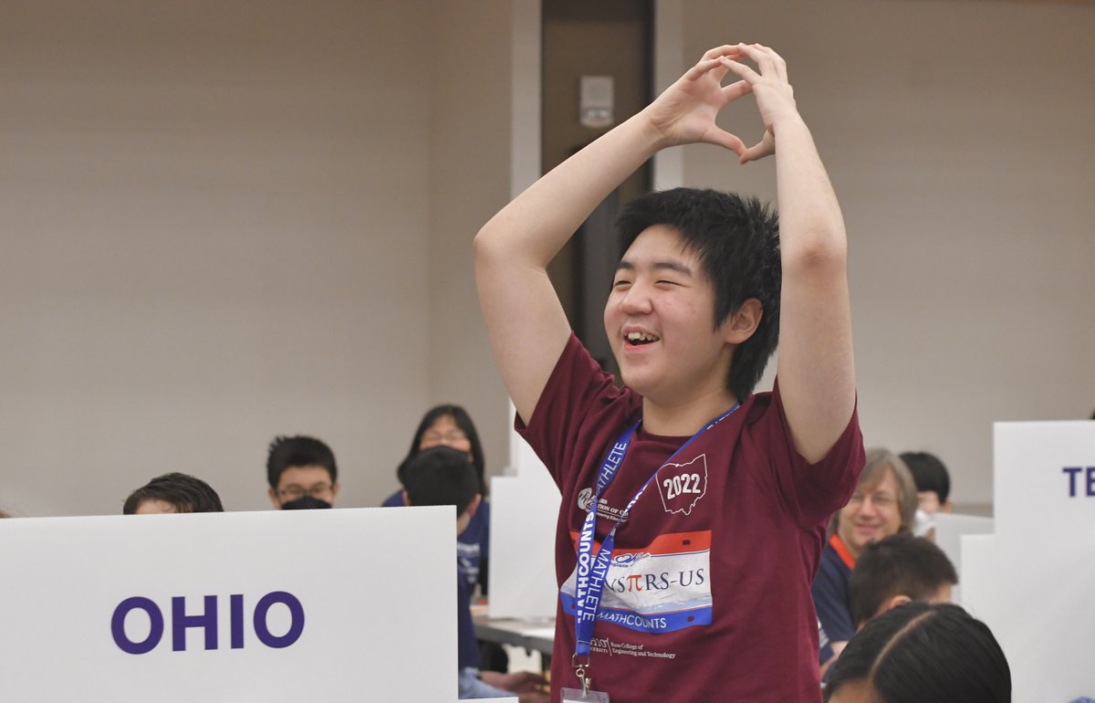 MATHCOUNTS's tweet photo. What a great morning at the national Written Competition! It feels so good to be solving, collaborating, laughing and chanting in person again. #MATHCOUNTS22 https://t.co/dZmv8nYPAC