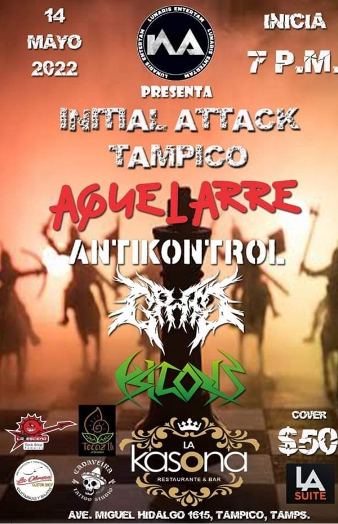 GrimBandMx's tweet photo. A una semana (14 de mayo) nos vemos en el bar Kasona, con exelente bandas locales. #grimbandmx #tampico #escenalocal #metalband #metal #gothic #punk #rock https://t.co/XTRDU7gr98