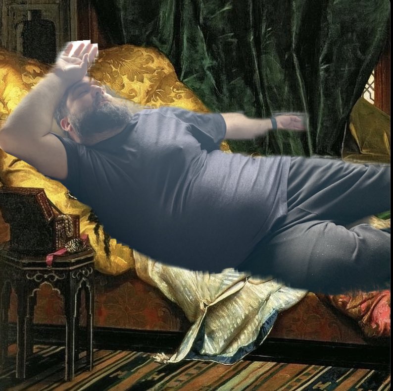 SpitoftheSin's tweet photo. We found a lounge chair at Cale’s when we went for recording and Connor just had to model it.

“Connor on a chaise lounge living his best life.” https://t.co/3y3jR2WrhQ