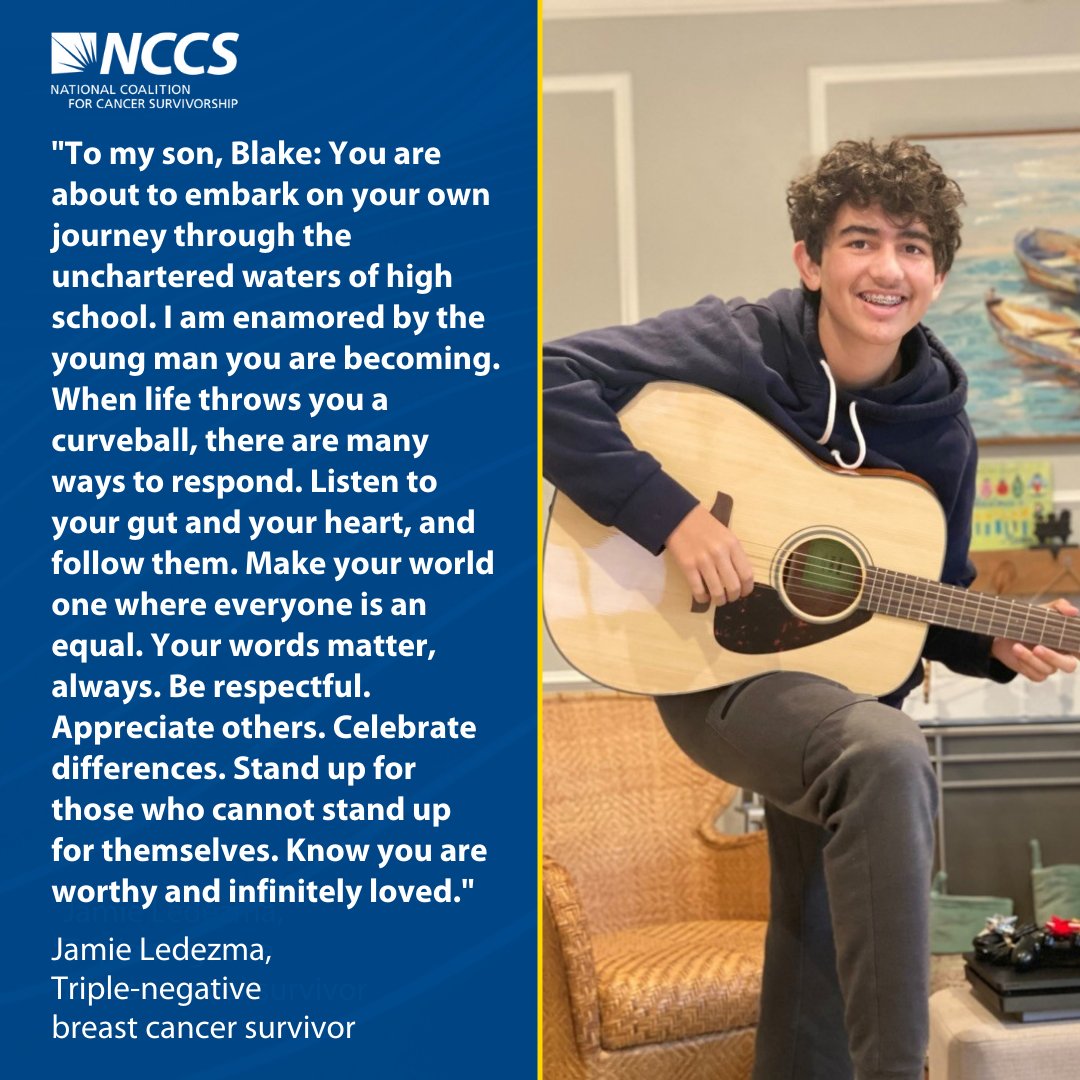 CancerAdvocacy's tweet photo. With the support of her husband and family, Jamie navigated her treatment and survivorship care during some of Blake's formative years. https://t.co/p0zLQ81XZv