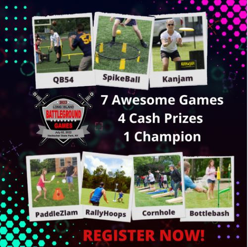 PaddleZlam's tweet photo. Come out and cheer on your favorite team and support Make a Wish Suffolk County! #Bottlebash #KanJam #Cornhole #PaddleZlam #Spikeball #RallyHoops #QB54 https://t.co/SG3zbEaDxq https://t.co/7xUR9K4CKs