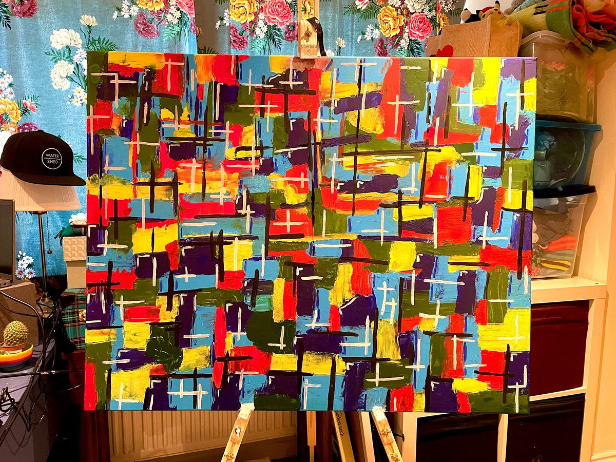 Quick sneak peak at my very nearly finished Abstract painting, entitled ‘Spontaneity’. 

Just a few finishing touches to go! 

#art #sundayvibes #abstractart