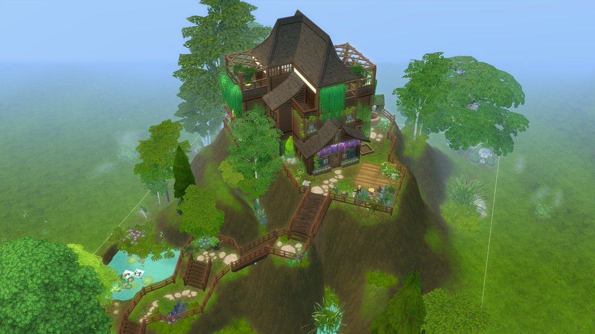 vhenanshiral's tweet photo. My lilsimsie #SimsieBigMistake shell challenge creation.
Gallery ID: GigglingGoose
The Home Atop the Hill
No CC. Playtested, so hopefully I didn't miss something. 50x40 lot, 2bed 2bath, a little over $121k. Chaotic floorplan lol. Might do another one! https://t.co/rW0HeAhWET