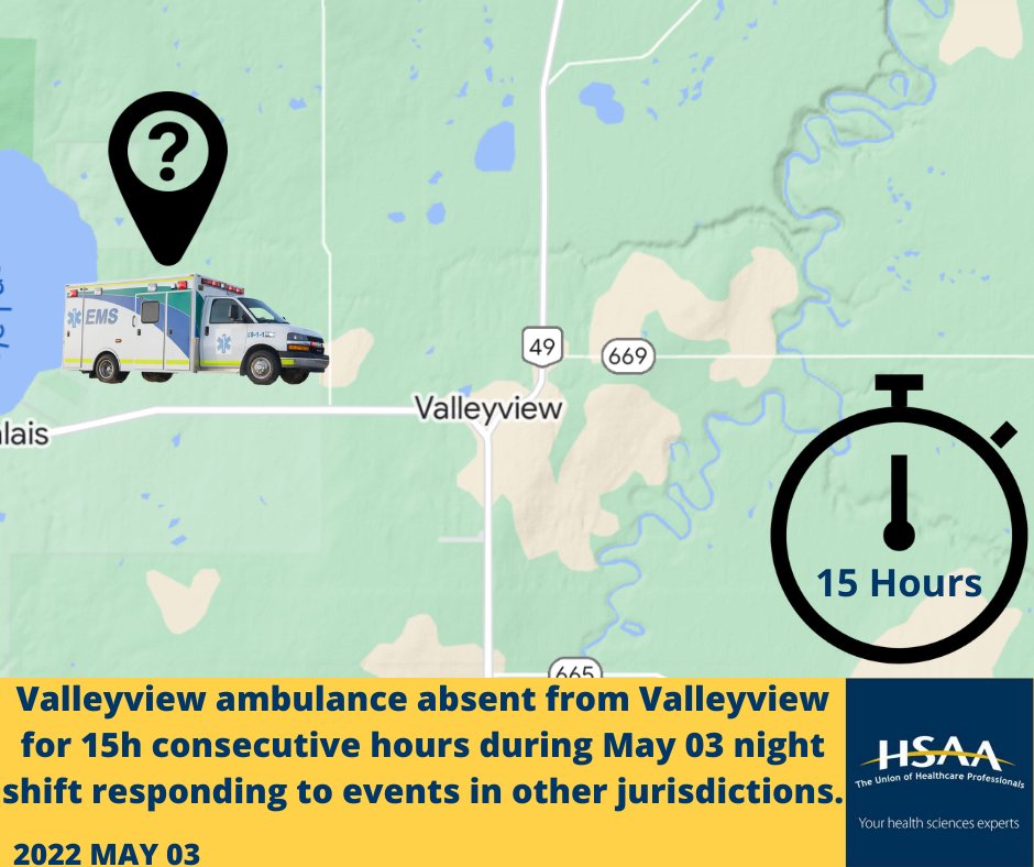 HSAAlbertaEMS's tweet photo. #HSAAEMS #GoneForHours #Valleyview #ableg #ABHealth #AHS #yourEMS https://t.co/3IWdc23VYW