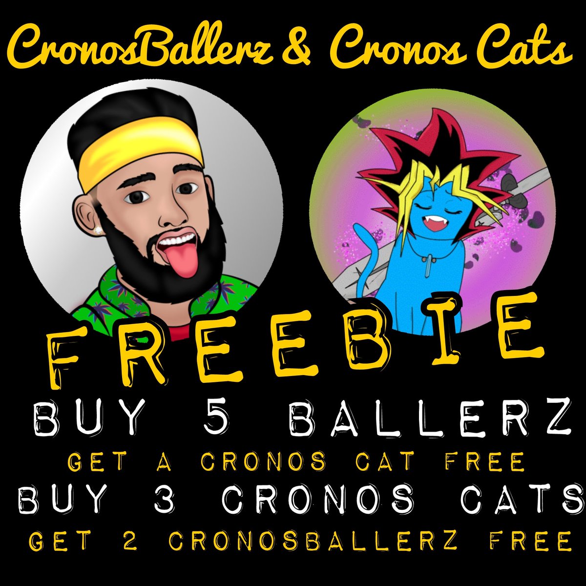 Crosportsnft's tweet photo. 🚨 MINT COLAB 🚨 Get your Free Cross promo to Get a Bonus NFT!
Mint Here 👉on https://t.co/gO15hgxzVq
@CatsCronos @Crosportsnft 
Mint 5 Ballerz and we will Send you a Cronos Cat! 
Mints 3 Cronos Cats We are sending you 2 #Cronosballerz nft
🎉🎉 LETS CrooOooo!!!
@CronosBay #Crofam https://t.co/HWYPQuCBVR