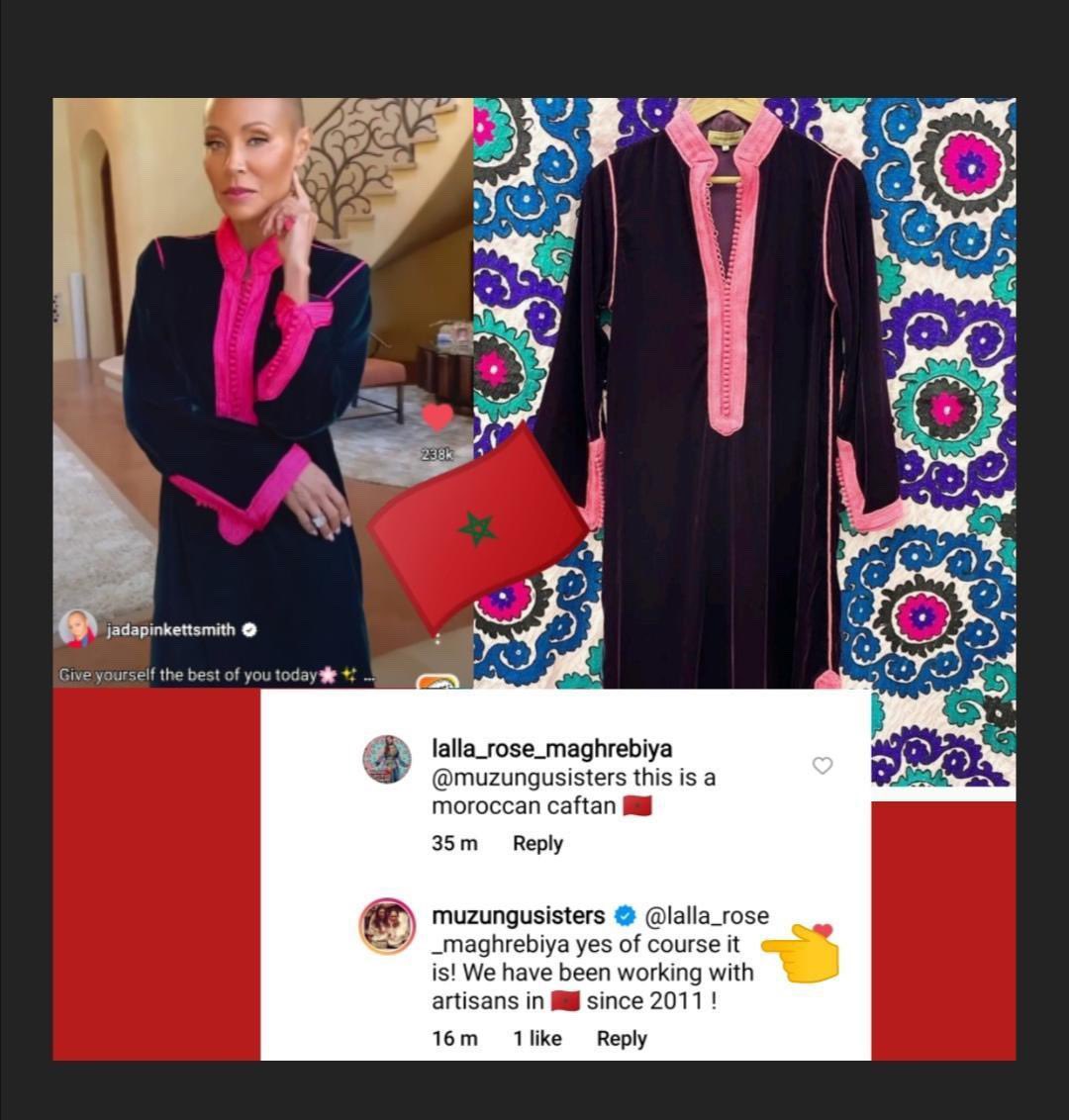 HarbazNabil's tweet photo. زوجة  ويل سميث لابسة قفطان مغربي  القفطان ديالها تصاوب خصيصا في المغرب🙂ماشي فتركيا وماشي عند الهواري في خنشلة https://t.co/mlaIxL1pWO