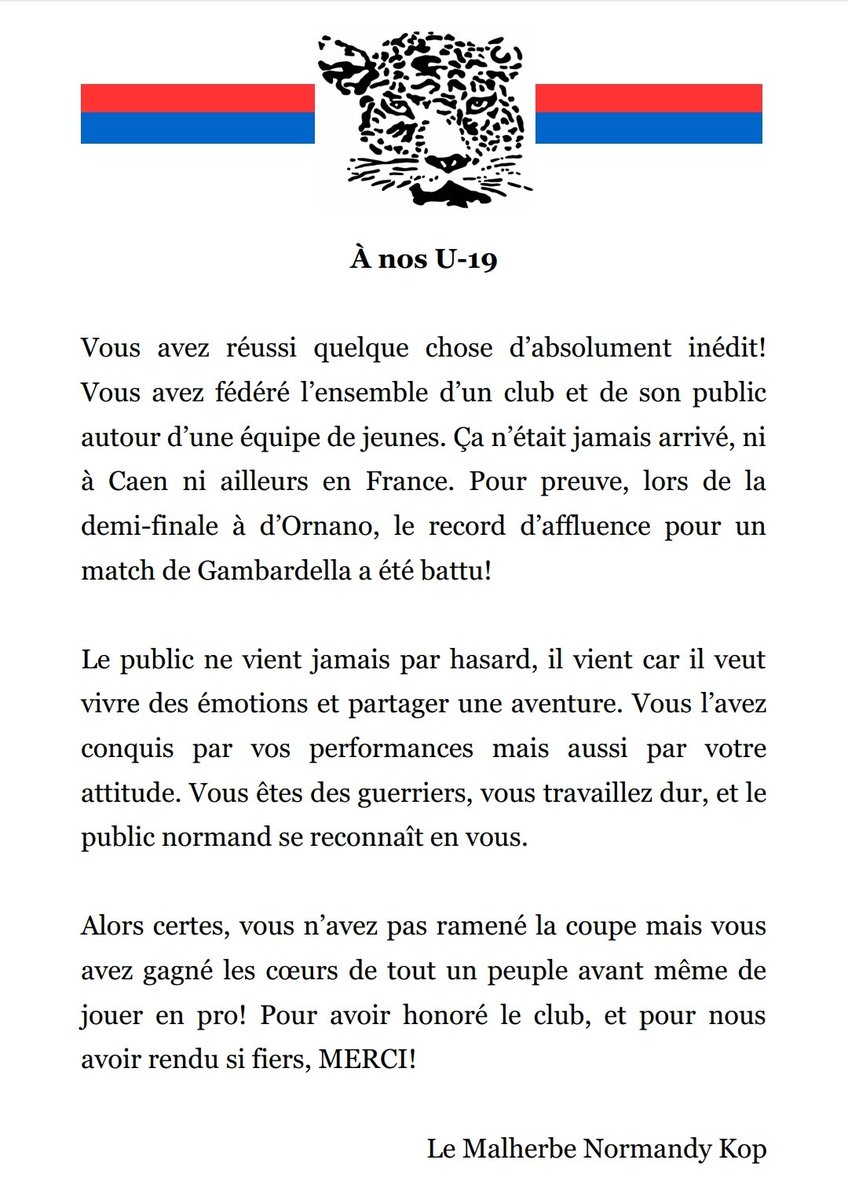 Arno_1996's tweet photo. Communiqué du groupe à l'intention de nos U-19 ! 
@SMCaen https://t.co/eJSaijcZeA