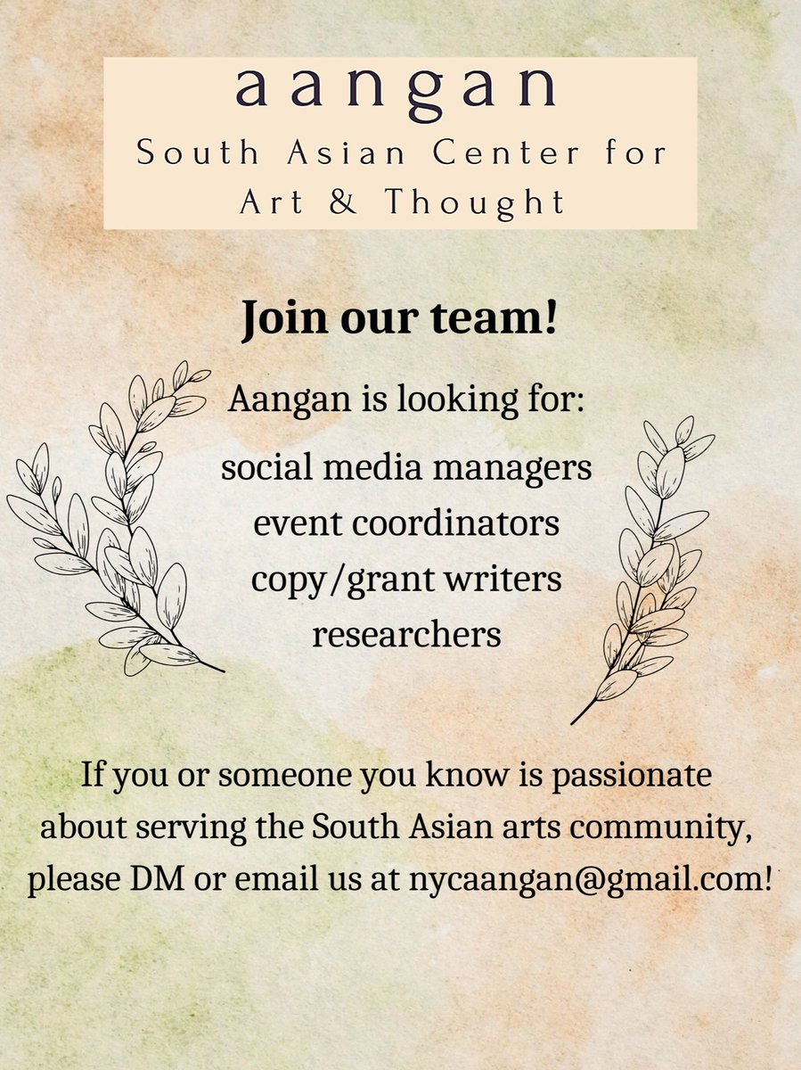 We are expanding our team! Looking for great people with diverse backgrounds and talent who are passionate about South Asian art. If that’s you or someone you know - reach out!