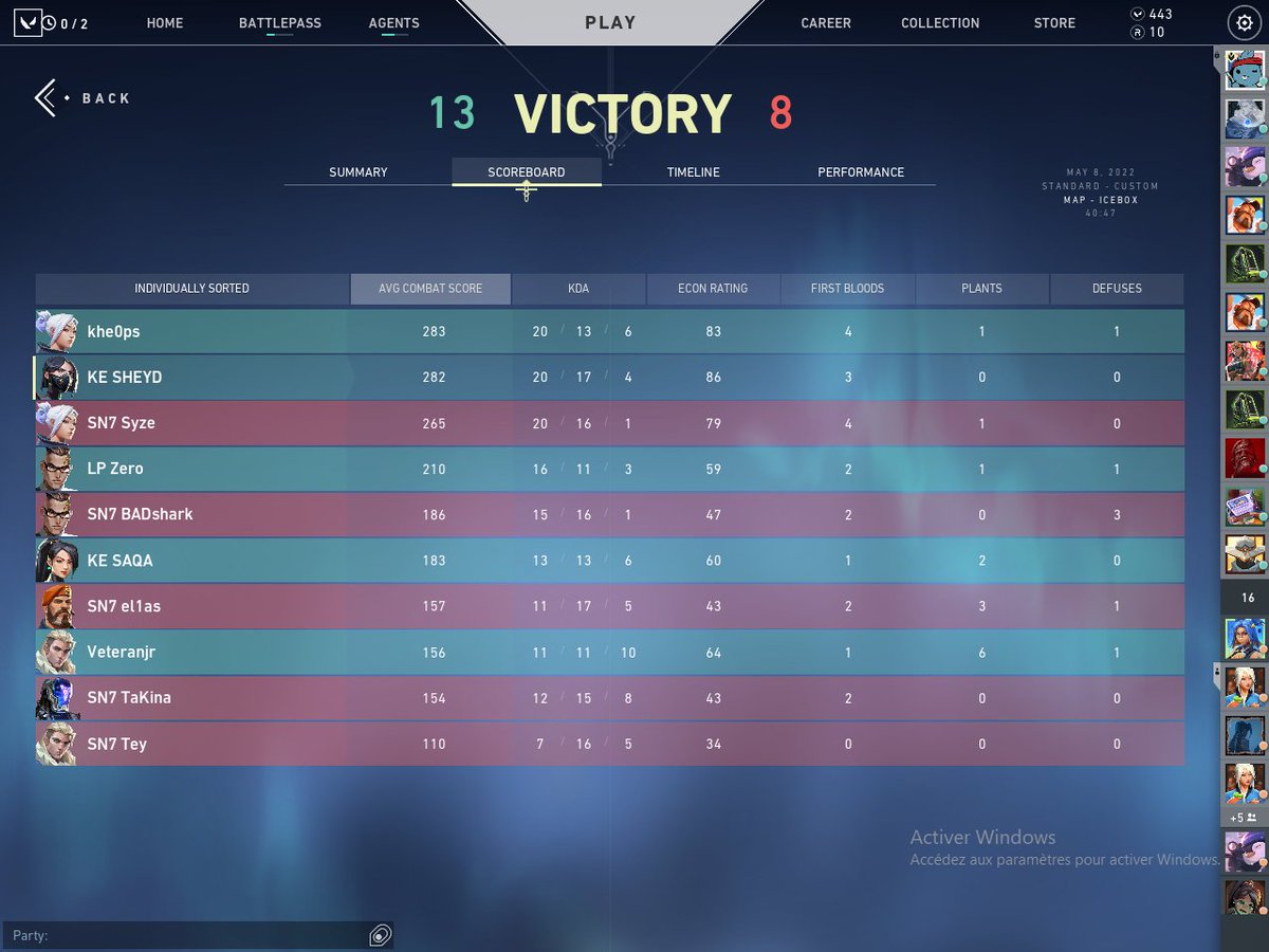 La journée se finit sur une victoire face à <a href="/Sn7gaming/">Sun7</a> et une défaite contre <a href="/WeAreAmazing/">Amazing 🟥</a>, top 4 pour nous, même si le podium était à notre porté je suis fière de la perf pour même pas deux semaines de prac avec mes reufs <a href="/saqa9420/">SAQA</a> <a href="/kheopsZEEER/">KHEOPS</a> <a href="/DrZeroFPS/">DrZero</a> <a href="/_Veteranjr/">Veteranjr</a> !